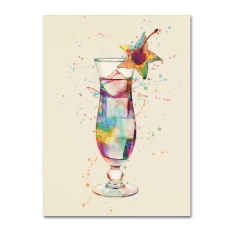 Michael Tompsett 'Cocktail Drinks Glass Watercolor VI' Canvas Art,35x47